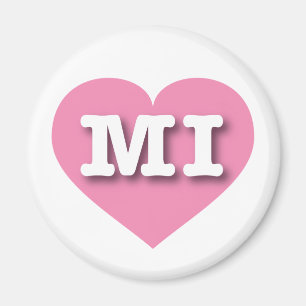 Imã Michigan Solid Pink Heart - Grande Amor