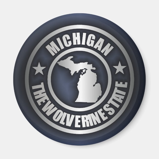 Imã "Michigan Steel" Magnets (Azul) (Frente)