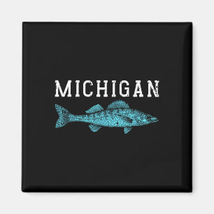 Imã Michigan Walleye Pescador de Pesca Angler Midwest