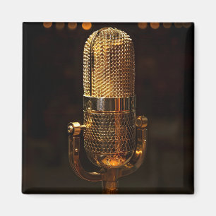 Imã Microfone dourado da Vintage