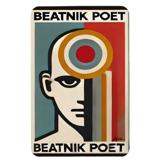 Ímã Mid Century Modern Art Beatnik Poet