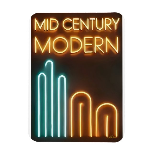 Ímã Mid Century Modern Art Neon Sign Design (Vertical)