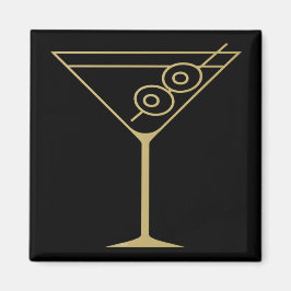 Imã Mid Century Modern Dourado 2 Azeitonas Martini