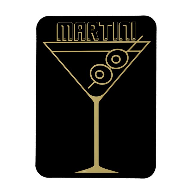 Ímã Mid Century Modern Gold 2 Olive Martini (Vertical)