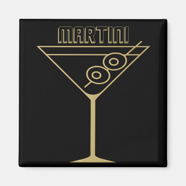 Imã Mid Century Modern Gold 2 Olive Martini (Frente)