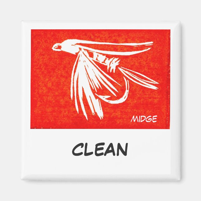 Imã Midge Red (Vermelho Midge) Dish Washer Status Magn (Frente)