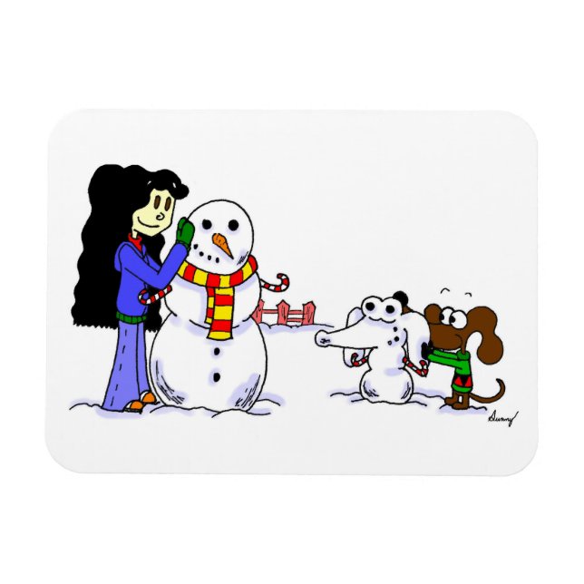 Ímã Midge Snowman - Imagem de Fotografias Flexível - P (Horizontal)