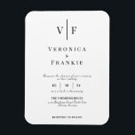 Ímã Mídia de Convite de Casamento Minimalista<br><div class="desc">Design elegante com monogramas. Perfeito como um ímã!</div>