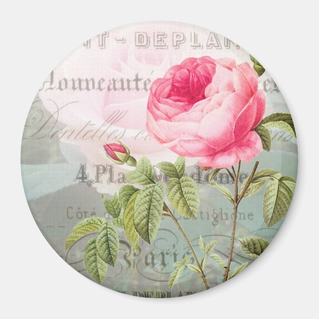 Imã Mídia Rosa de Ênfase francesa arredondada (Frente)