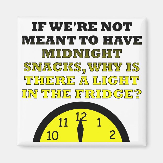 Imã Midnight Snacks Fridge Light Funny Magnet (Frente)