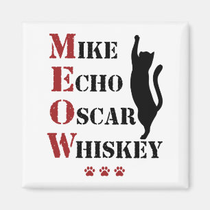Imã Mike Echo Oscar Whiskey MEOW Cat