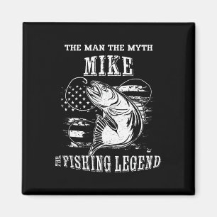 Imã Mike Man Myth Legenda de Pesca Nome Personalizado