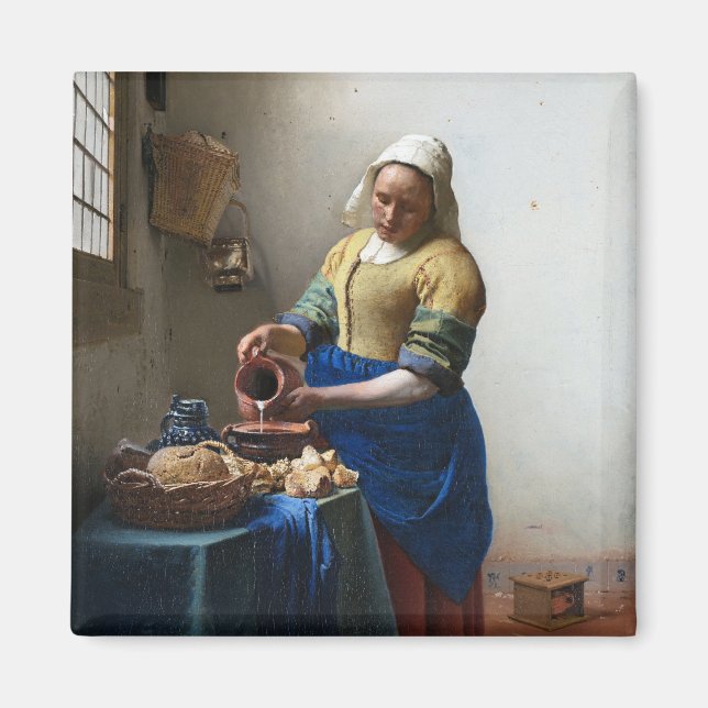 Imã Milkmaid, Johannes Vermeer, 1657-1658 (Frente)