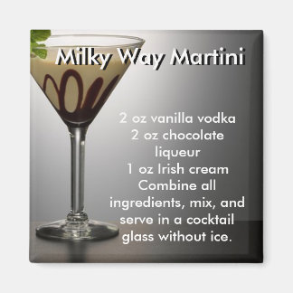 IMÃ MILKY WAY MARTINI RECIPE MAGNET