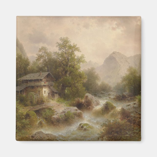 Imã Mill on a Mountain Stream (por Albert Rieger) (Frente)