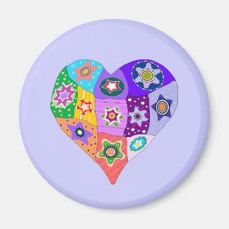 Imã Millefiori magneta de coração colado