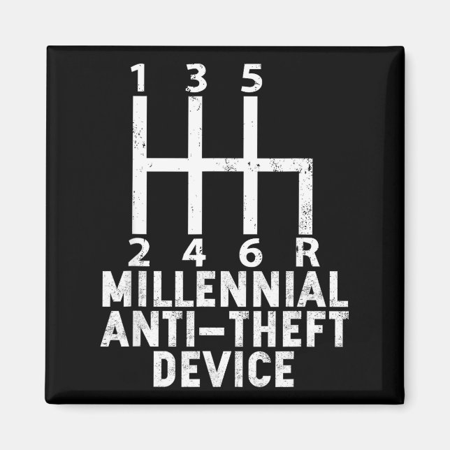Imã Millennial Anti Theft Device _ Funny Stick Shift  (Frente)