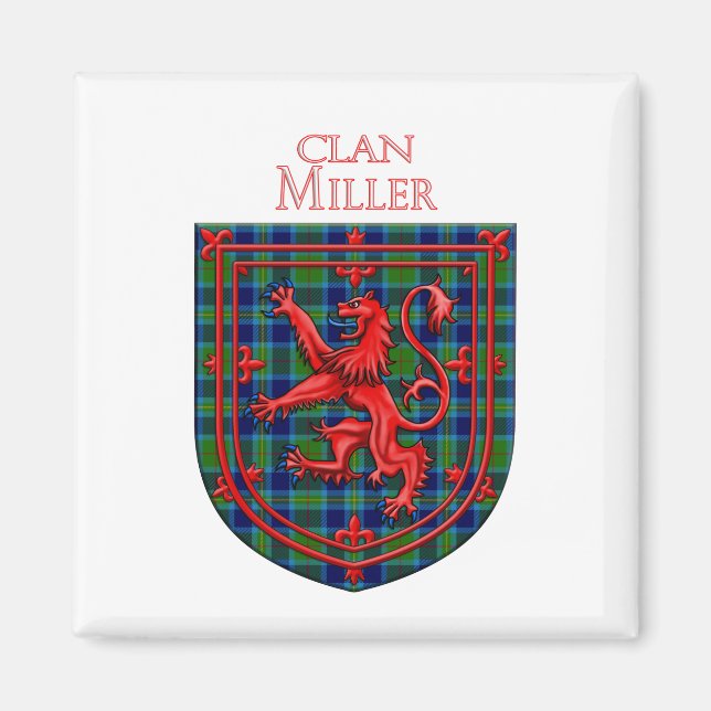 Imã Miller Tartan Scottish Xadrez Lion Rampant (Frente)