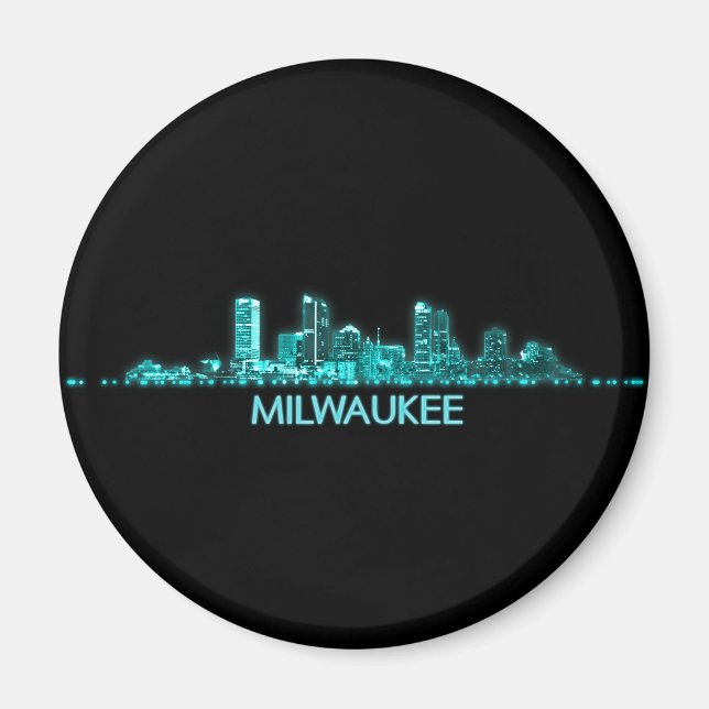 Imã Milwaukee Skyline (Frente)