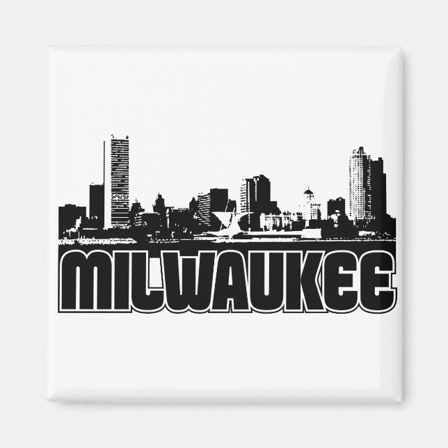 Imã Milwaukee Skyline (Frente)
