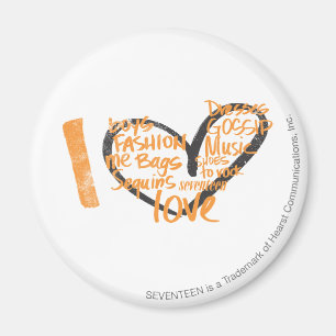 Imã Mim laranja dos grafites do coração