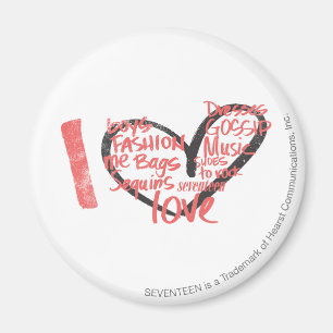 Imã Mim rosa dos grafites do coração