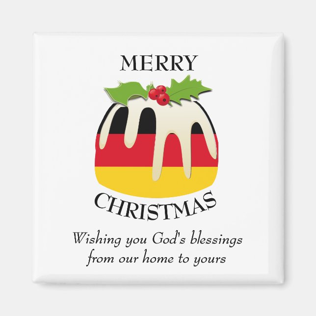 Imã Mímã de pudim de Natal ALEMÃO (Frente)