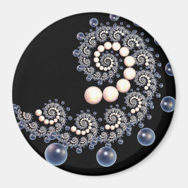 Imã Mímã espiral de pérolas de marfim e azul