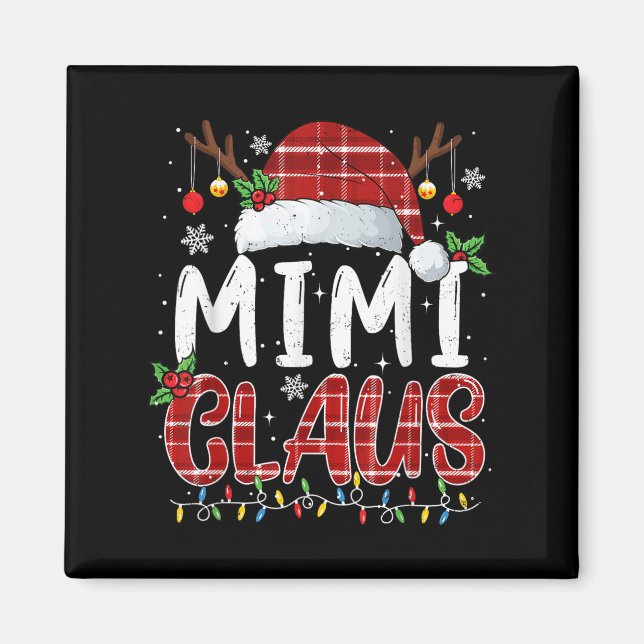 Imã Mimi Claus Christmas Lights Pajama Family Matching (Frente)