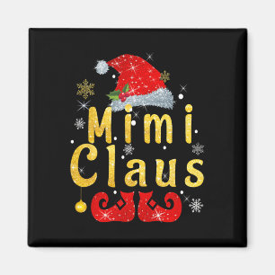 Imã Mimi Claus Christmas Santa Hat Matching Família Pa