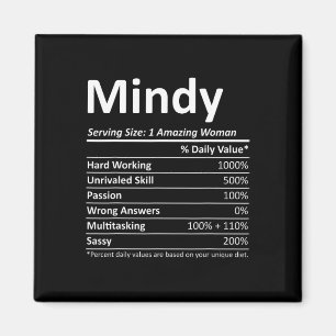 Imã Mindy Nutrition Personalizado Nome Engraçado Natal