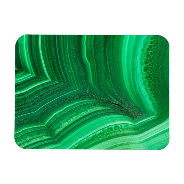 Ímã Mineral de Malaquita verde brilhante (Horizontal)