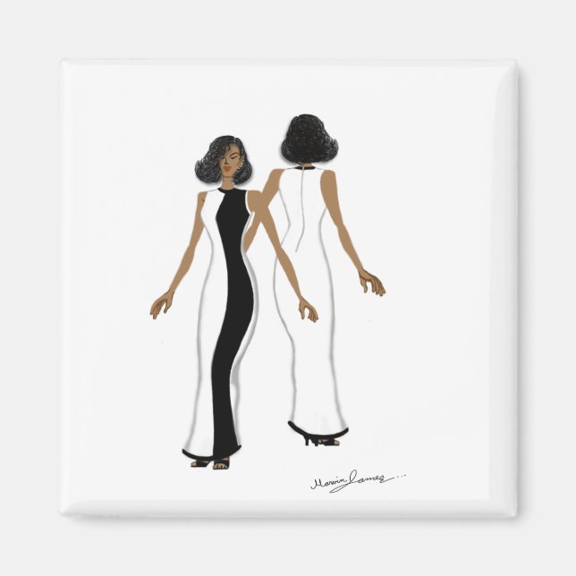 Imã Minha Arte da Moda - Magneta Quadrada (Frente)