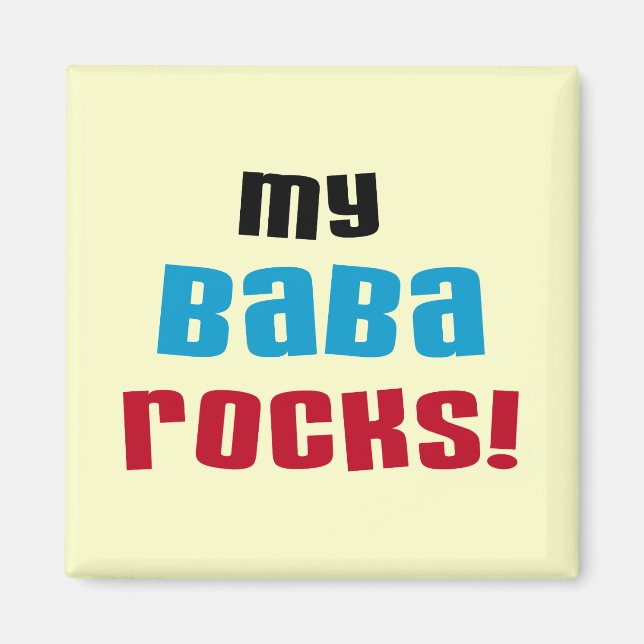 Imã Minha Baba Rocks T-shirts e presentes (Frente)