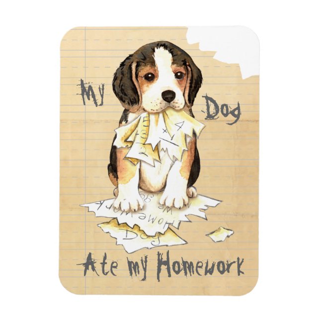Ímã Minha Beagle Comeu Meu Trabalho De Casa (Vertical)