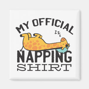 Imã Minha camisa oficial para soneca - Girafa preguiço