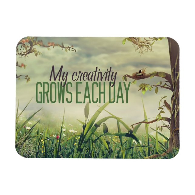 Ímã "Minha criatividade cresce" Flexi de Afirmação de  (Horizontal)