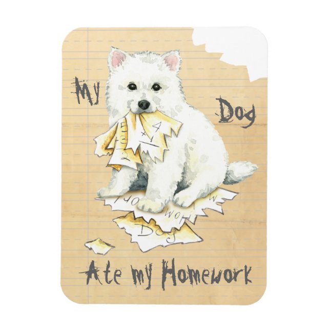 Ímã Minha Eskie Comeu Meu Trabalho De Casa (Vertical)