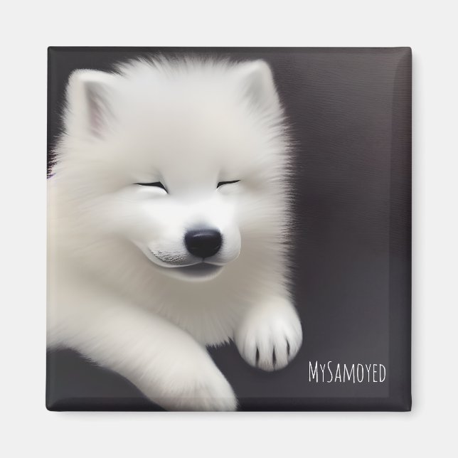 Imã Minha Ideia de Presente Personalizada Samoyed, Cut (Frente)
