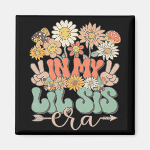 Imã Minha Irmãzinha Era Floral Hippie Groovy Retro Peq