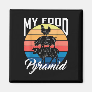 Imã Minha Pirâmide Alimentar Vaca Porco Frango Diverti