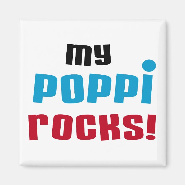 Imã Minha Poppi Rocks T-shirts e presentes (Frente)