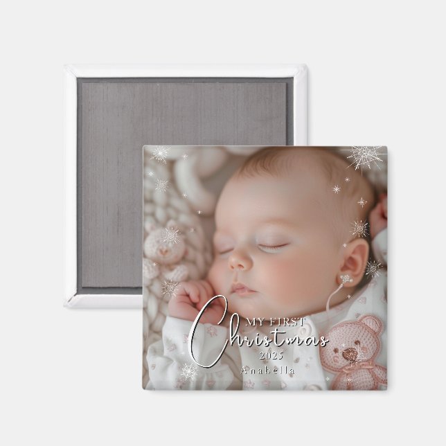 Imã Minha primeira foto de bebê de Natal (Front/Back)