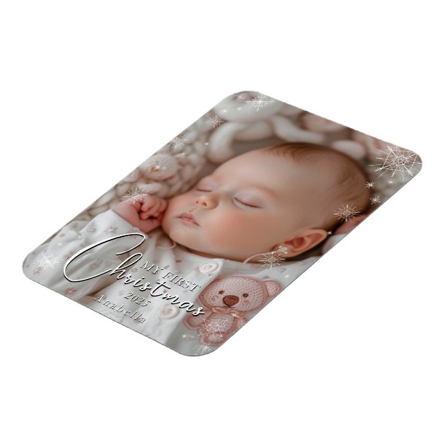 Ímã Minha primeira foto de bebê de Natal (Left Side)