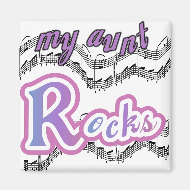 Imã Minha tia Rocks Camisetas e presentes (Frente)