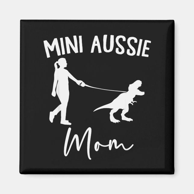 Imã Mini Aussie Mãe Cachorro Australian Shepherd Dinos (Frente)