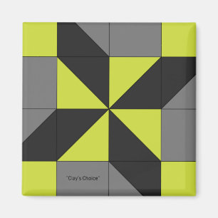 Imã Mini Barn Quilt Bloquear o Magnet "Clay's Choice"