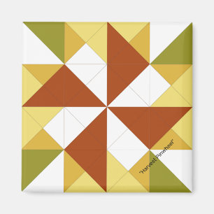 Imã Mini Barn Quilt Harvest PinWheel