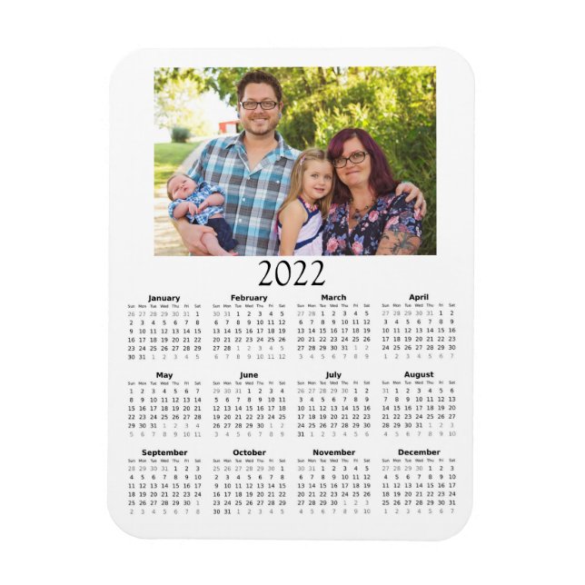 Ímã Mini Calendário de Fotos Personalizado 2022 (Vertical)