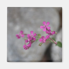 Imã Mini Flores Rosa com Pedras